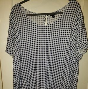 Torrid 4x navy blue and white gingham print